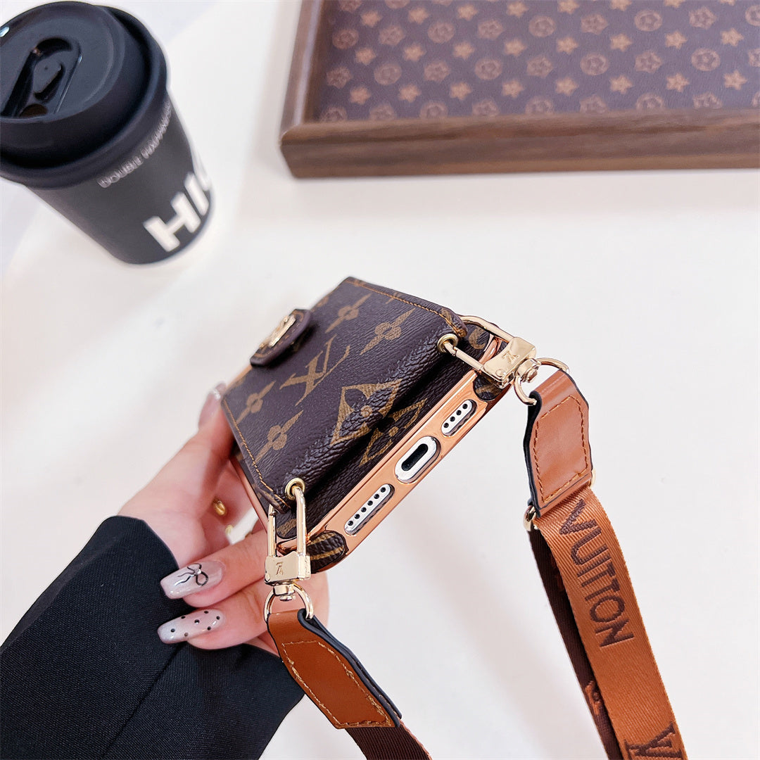 Luxury Brand Phone Case Card Holder Crossbody for iPhone 13-17