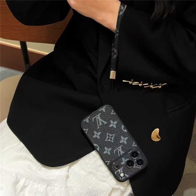 Elegance Phone Monogram Case with Strap For iPhone 13-17