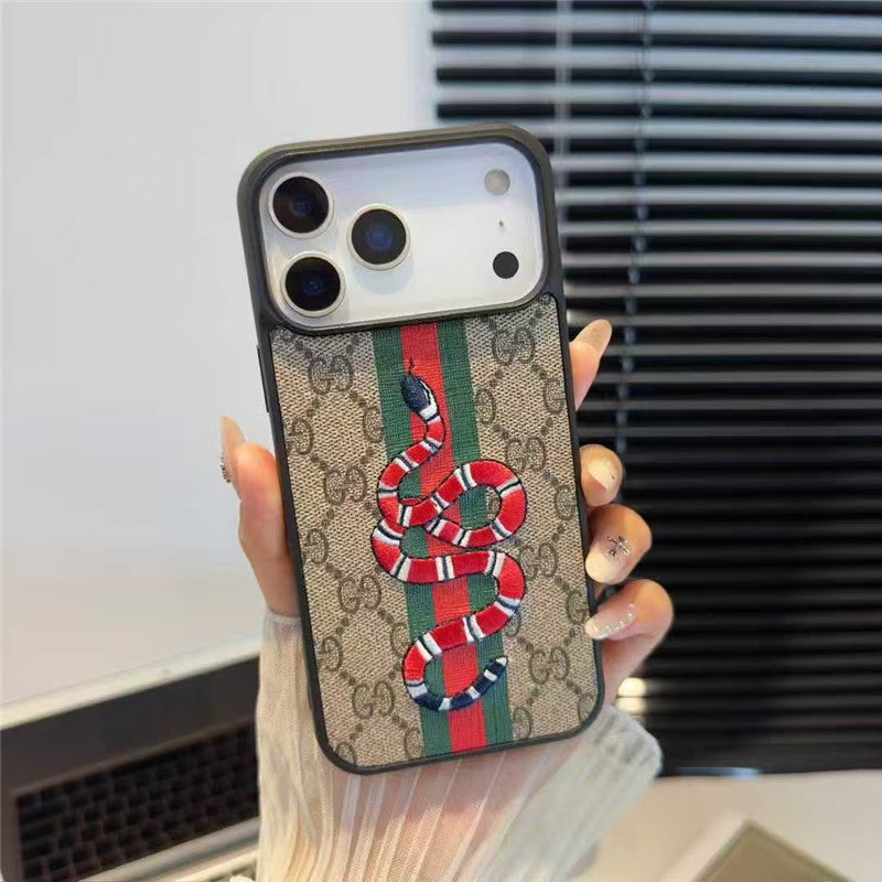 Snake Design Luxe Phone Case For iPhone 12-17