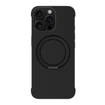 Borderless Leather Stand MagSafe Phone Case - Black
