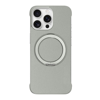 Borderless Leather Stand MagSafe Phone Case - Titanium Gray