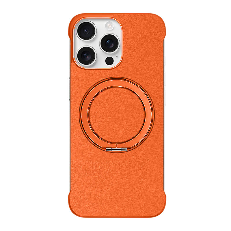 Borderless Leather Stand MagSafe Phone Case - Orange