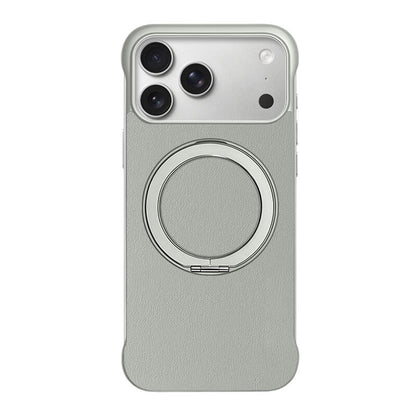 Borderless Leather Stand MagSafe Phone Case - Titanium Gray