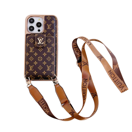 Luxury Brand Phone Case Card Holder Crossbody for iPhone 13-17