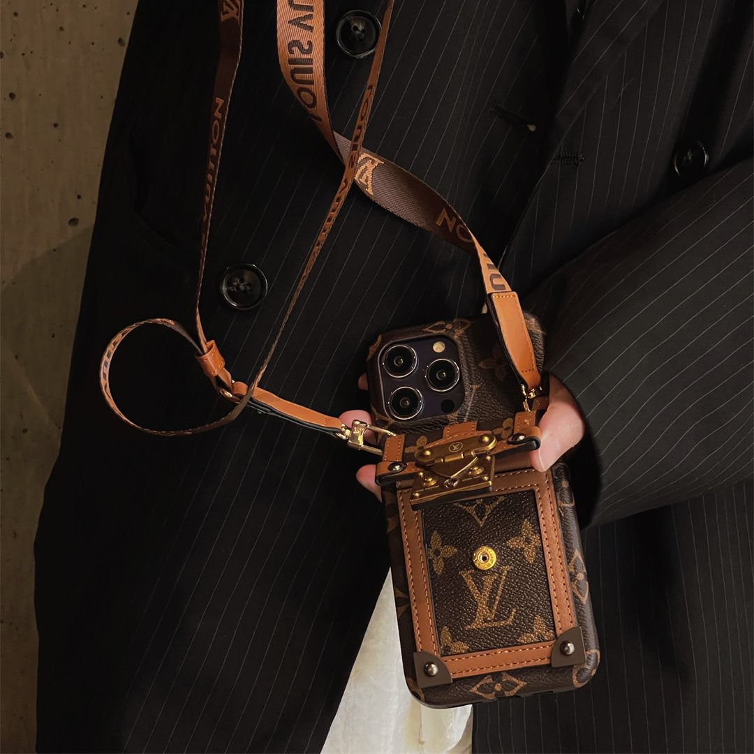 Canvas Leather Wallet Card Holder Crossbody Phone Case for iPhone 12-17