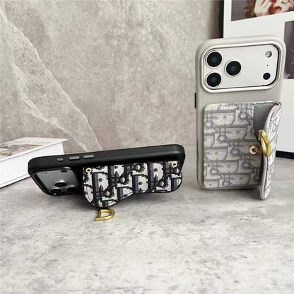 Leather Phone Case with Card Holder For iPhone 13-17