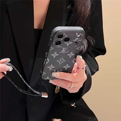 Elegance Phone Monogram Case with Strap For iPhone 13-17