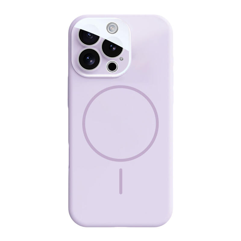 Crystal Lens Liquid Silicone MagSafe Phone Case - Purple