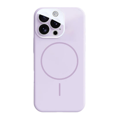 Crystal Lens Liquid Silicone MagSafe Phone Case - Purple