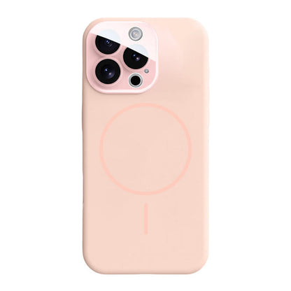 Crystal Lens Liquid Silicone MagSafe Phone Case - Pink