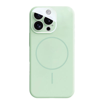 Crystal Lens Liquid Silicone MagSafe Phone Case - Green