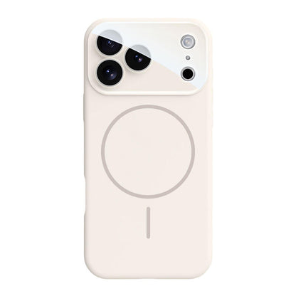 Crystal Lens Liquid Silicone MagSafe Phone Case - White