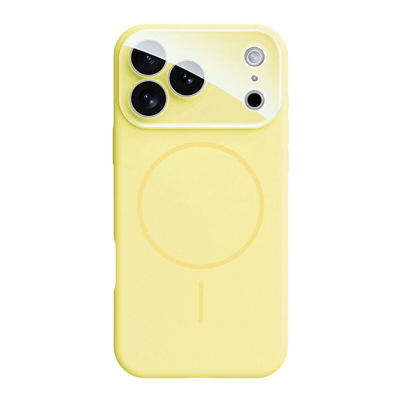 Crystal Lens Liquid Silicone MagSafe Phone Case - Yellow