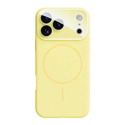 Crystal Lens Liquid Silicone MagSafe Phone Case - Yellow
