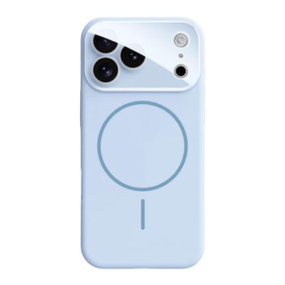 Crystal Lens Liquid Silicone MagSafe Phone Case - Blue
