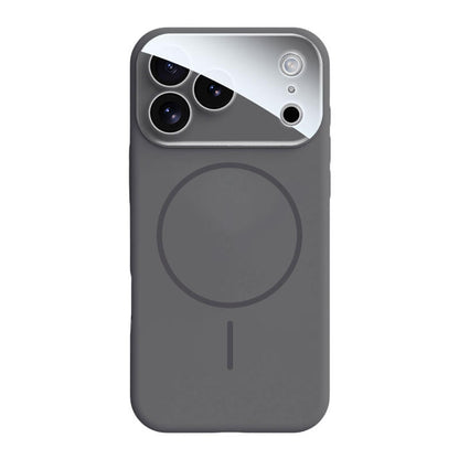 Crystal Lens Liquid Silicone MagSafe Phone Case - Black
