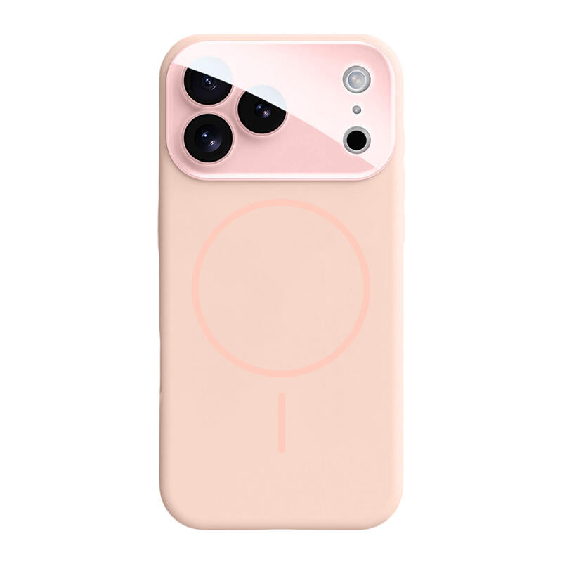 Crystal Lens Liquid Silicone MagSafe Phone Case - Pink