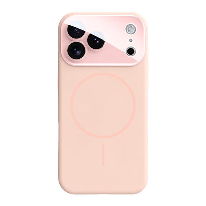 Crystal Lens Liquid Silicone MagSafe Phone Case - Pink