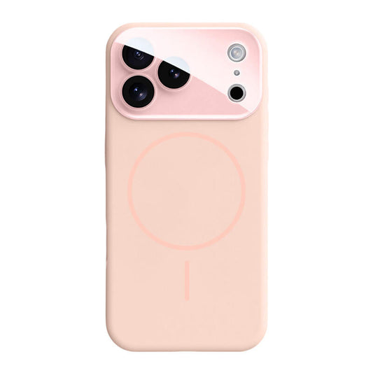 Crystal Lens Liquid Silicone MagSafe Phone Case - Pink