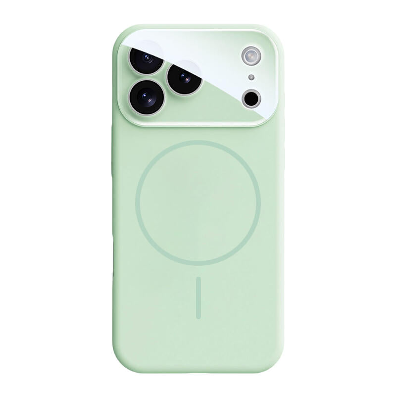 Crystal Lens Liquid Silicone MagSafe Phone Case - Green