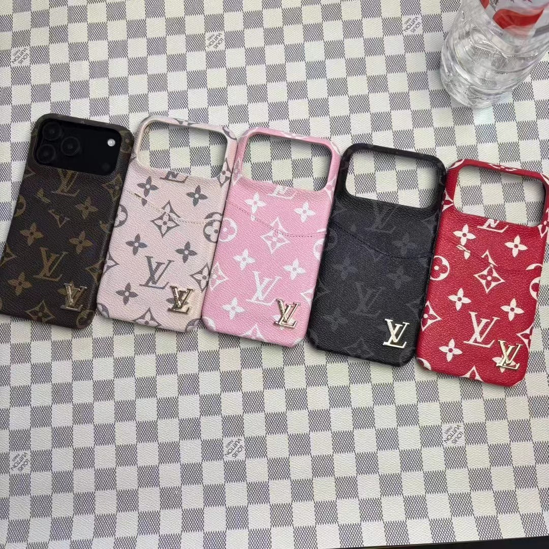Leather Phone Case with Card Holder For iPhone 12-17