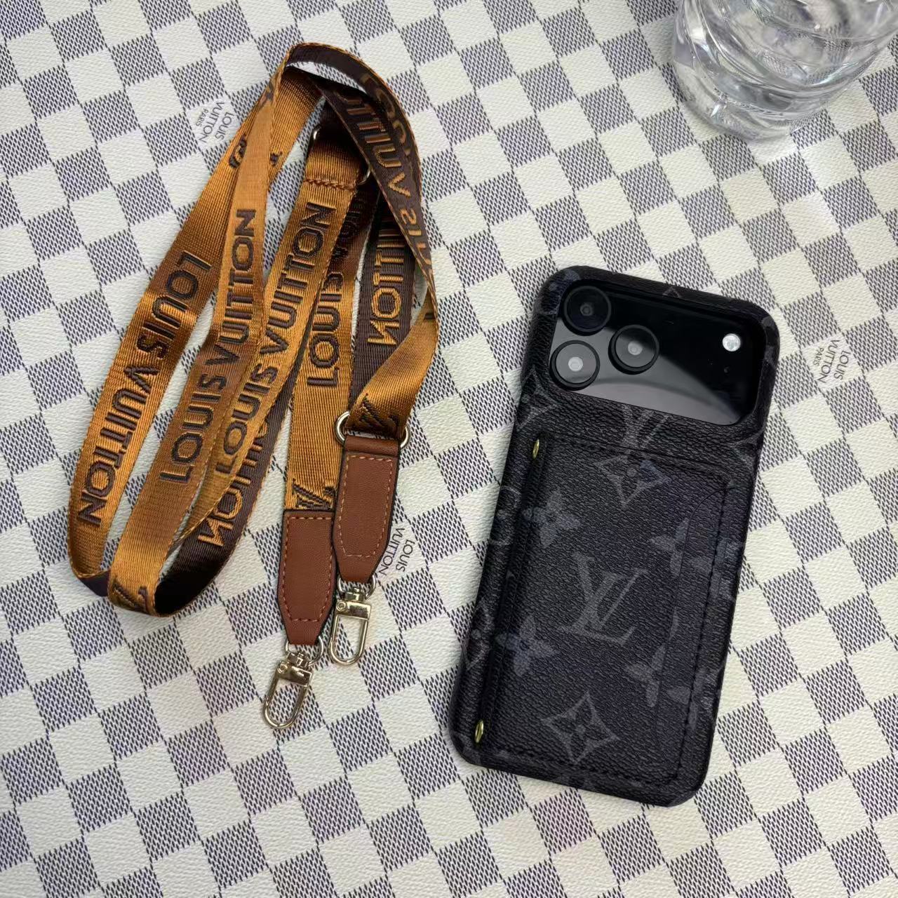 Monogram Leather Phone Case For iPhone 13-17