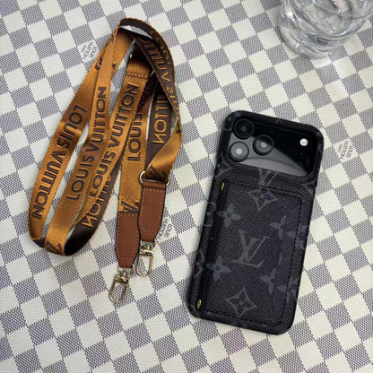 Monogram Leather Phone Case For iPhone 13-17