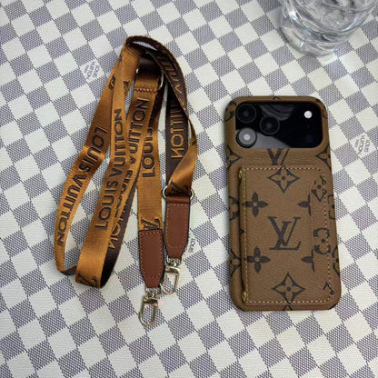 Monogram Leather Phone Case For iPhone 13-17