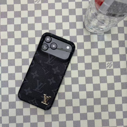 Leather Phone Case with Card Holder For iPhone 12-17