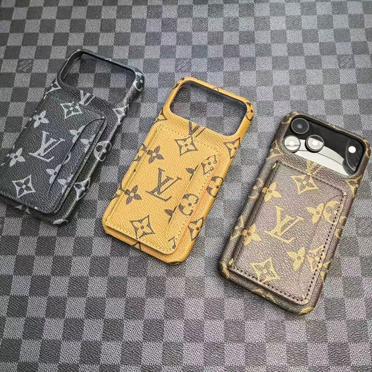 Monogram Leather Phone Case For iPhone 13-17