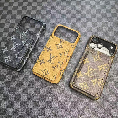 Monogram Leather Phone Case For iPhone 13-17