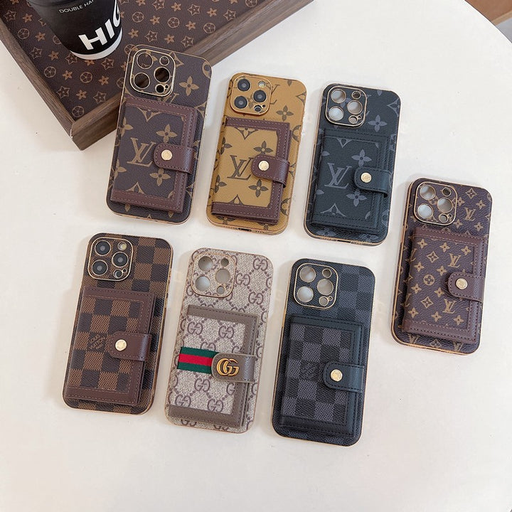 Luxury Classic Card Bag Phone Case for iPhone 12-17