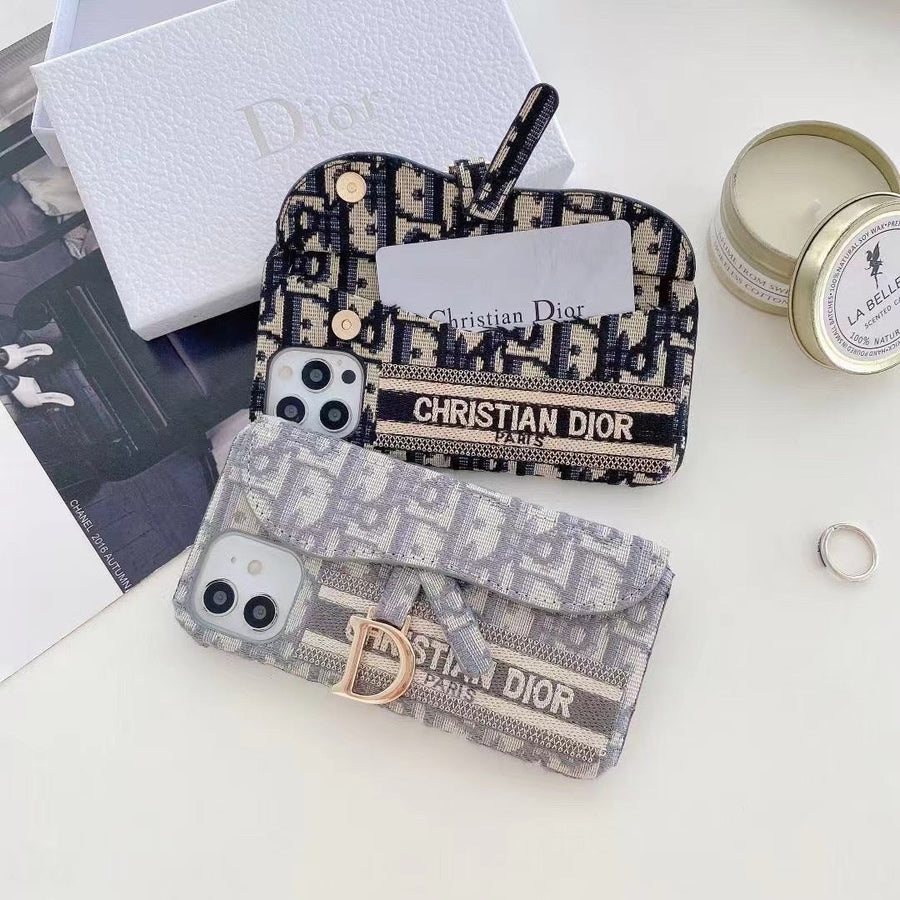 Classic Luxury iPhone Case with Card Holder for iPhone 12-16