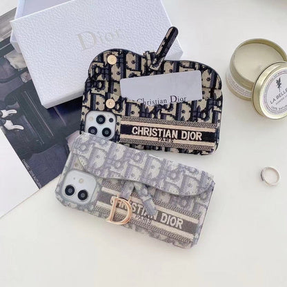 Classic Luxury iPhone Case with Card Holder for iPhone 12-16