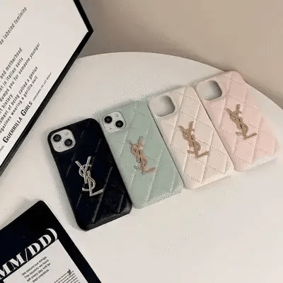 Luxurious Phone Case with Gold Logo for iPhone 12-17