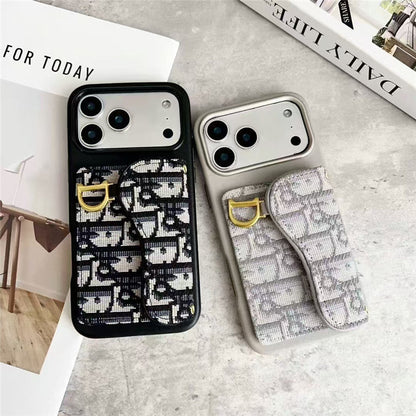 Leather Phone Case with Card Holder For iPhone 13-17