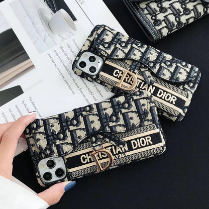 Classic Luxury iPhone Case with Card Holder for iPhone 12-16
