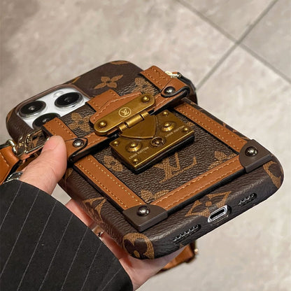 Canvas Leather Wallet Card Holder Crossbody Phone Case for iPhone 12-17