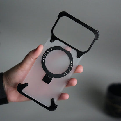 iPhone 17 Pro Frosted Frameless Metal Kickstand Case