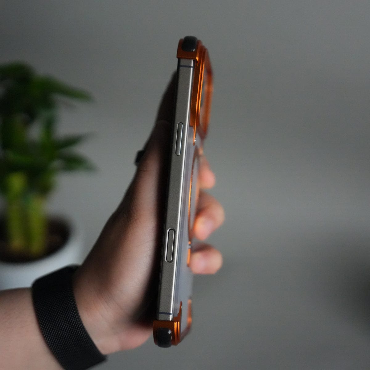 iPhone 17 Pro Frosted Frameless Metal Kickstand Case
