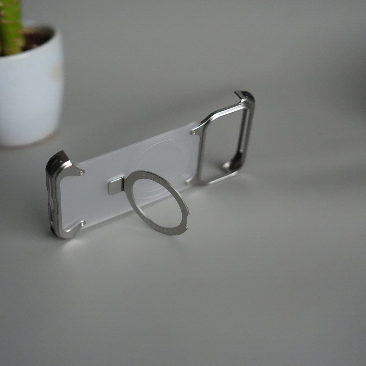 iPhone 17 Pro Frosted Frameless Metal Kickstand Case