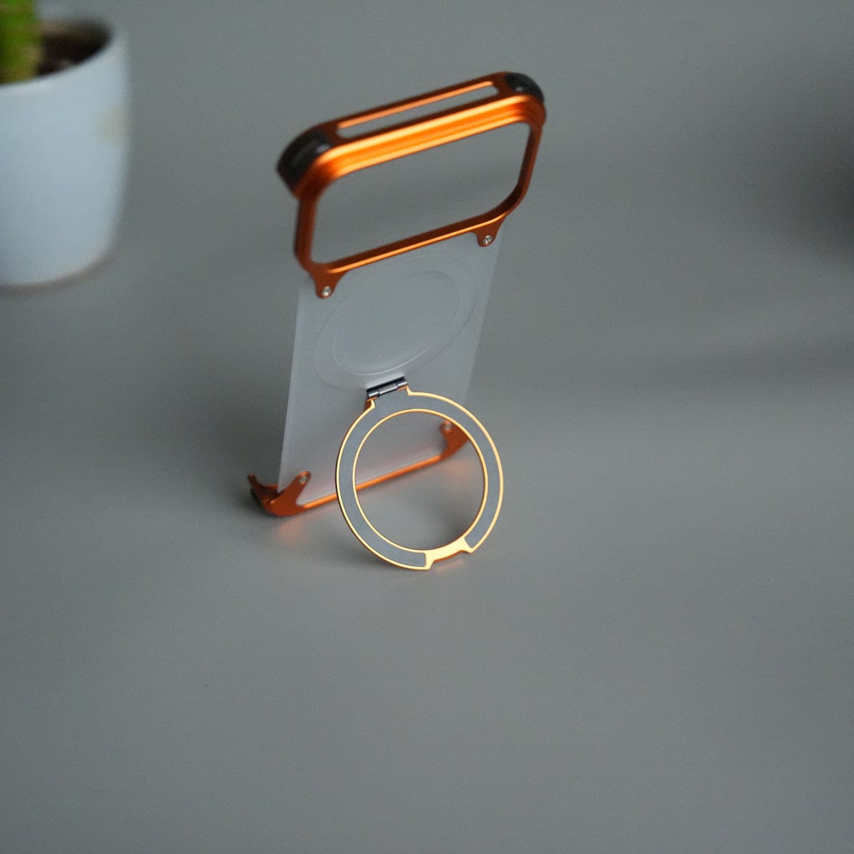 iPhone 17 Pro Frosted Frameless Metal Kickstand Case