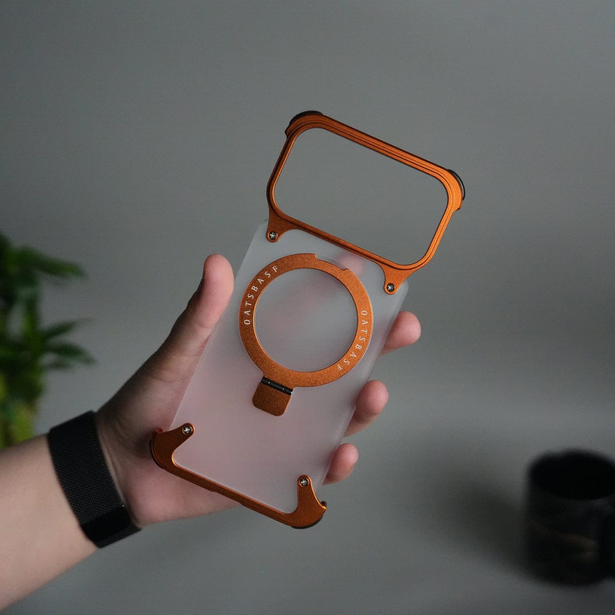 iPhone 17 Pro Frosted Frameless Metal Kickstand Case