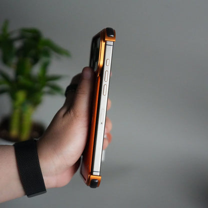 iPhone 17 Pro Leather Frameless Metal Kickstand Case