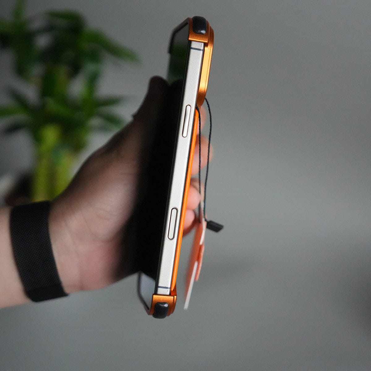 iPhone 17 Pro Leather Frameless Metal Kickstand Case