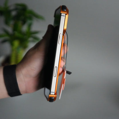 iPhone 17 Pro Leather Frameless Metal Kickstand Case