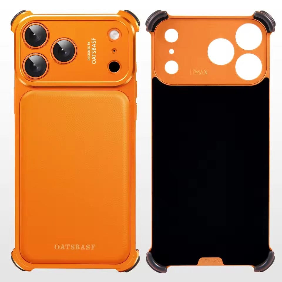 iPhone 17 Pro Premium Aluminum Metal Frame Case | Shockproof Corners | Luxury Leather Shells MagSafe Cover