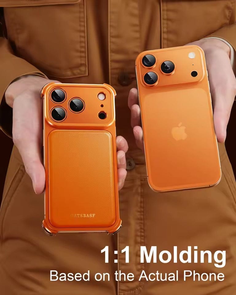 iPhone 17 Pro Premium Aluminum Metal Frame Case | Shockproof Corners | Luxury Leather Shells MagSafe Cover