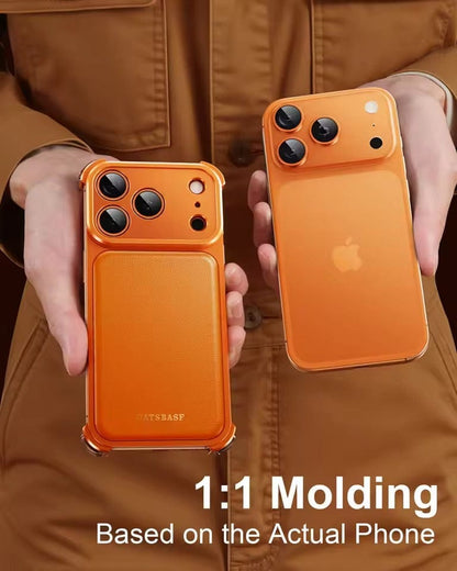 iPhone 17 Pro Premium Aluminum Metal Frame Case | Shockproof Corners | Luxury Leather Shells MagSafe Cover