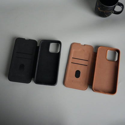 iPhone 15 Series Flip Case With Metal Camera Stand